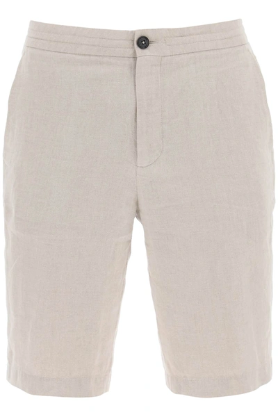 Shop Zegna Linen Shorts In Beige