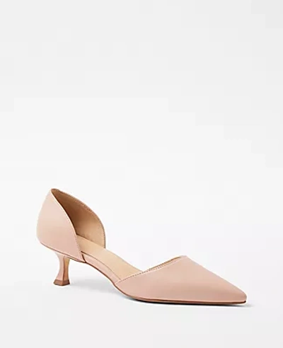 Shop Ann Taylor Leather D'orsay Pumps In Soft Blush