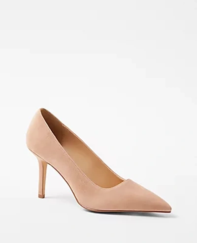 Shop Ann Taylor Mae Suede Pumps In Dominican Sand