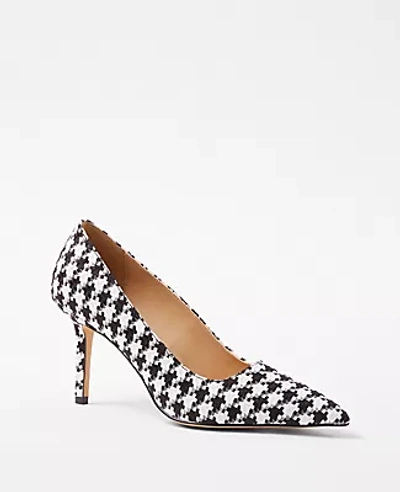 Shop Ann Taylor Mae Houndstooth Pumps In Black Ivory Combo