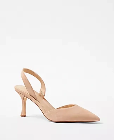 Shop Ann Taylor Kerry Suede Pumps In Dominican Sand