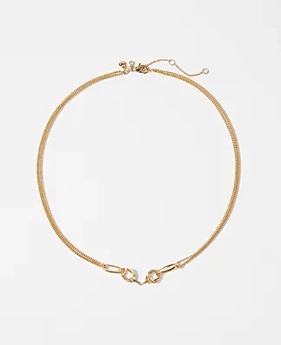 Shop Ann Taylor Horsebit Necklace In Goldtone