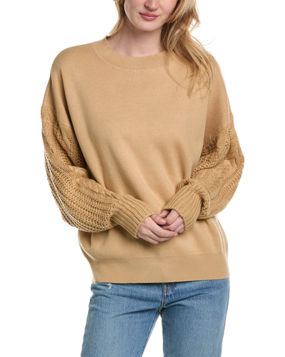 Shop Luxe Always Knit Sleeve Sweater In Brown