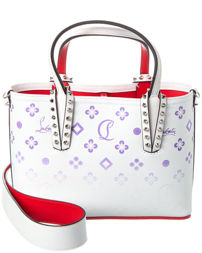 Shop Christian Louboutin Cabata E/w Mini Leather Tote In White