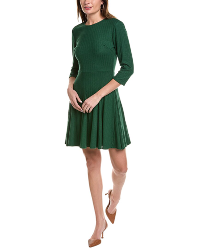 Shop Leota Rib Knit A-line Dress In Green