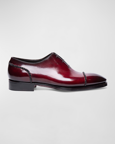 Shop Santoni Men's Limited Edition Pierce Leather Oxfords In Red