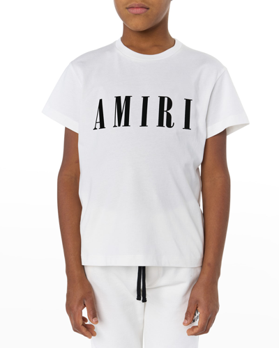 Shop Amiri Kid's Logo Core Short-sleeve T-shirt In White