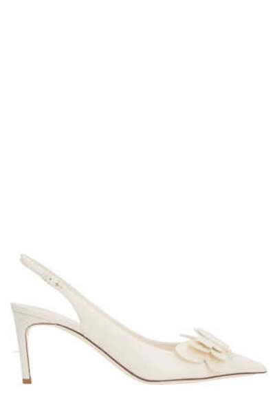 Shop Valentino Pointed Toe Singback Pumps In White