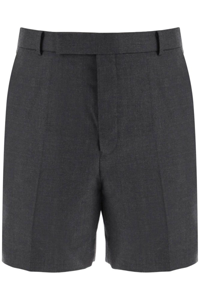Shop Thom Browne Button Detailed Tailored Cut Shorts In Grey