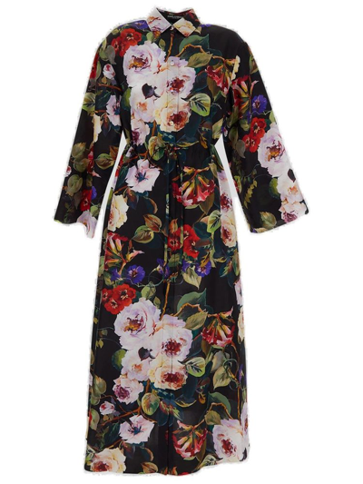 Shop Dolce & Gabbana Floral Printed Long In Multi