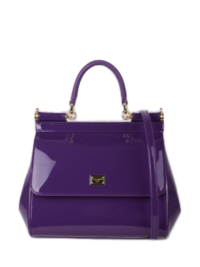 Shop Dolce & Gabbana Sicily Small Tote Bag In Purple