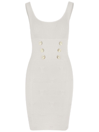 Shop Pinko Sleeveless Knitted Dress In White
