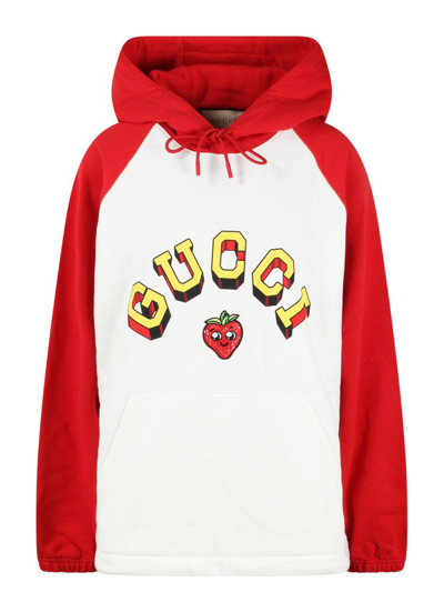 Shop Gucci Jersey Hooded Sweatshirt In Multi