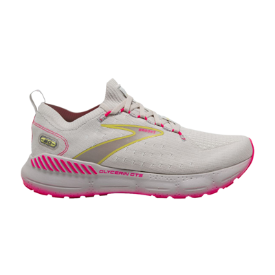 Pre-owned Brooks Wmns Glycerin Stealthfit Gts 20 'grey Yellow Pink'