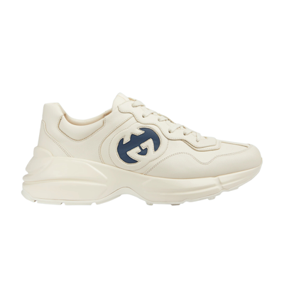 Pre-owned Gucci Rhyton 'interlocking G - Ivory Blue' In Cream