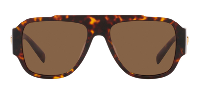 Shop Versace Ve 4436u 108/73 Navigator Sunglasses In Brown