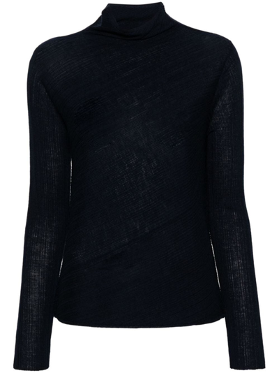 Shop Theory Haigh Neck Sweater In Blue