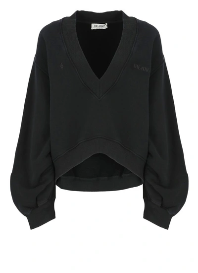 Shop Attico Black Cotton Sweatshirt