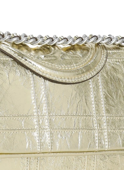Shop Tory Burch Fleming Shoulder Bag In Gold