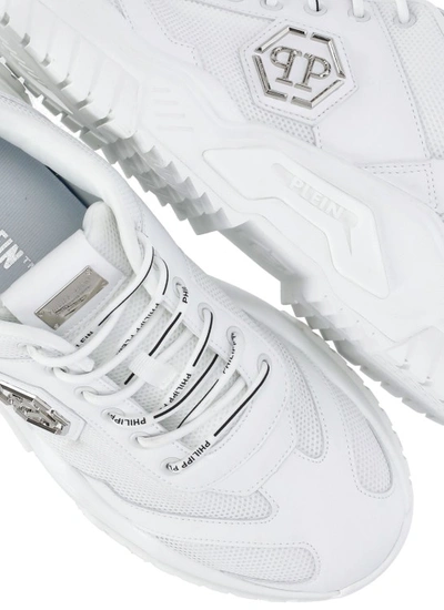 Shop Philipp Plein White Predator Sneakers