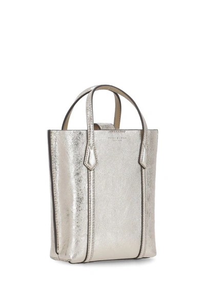 Shop Tory Burch Perry Mini Shopping Bag In Grey