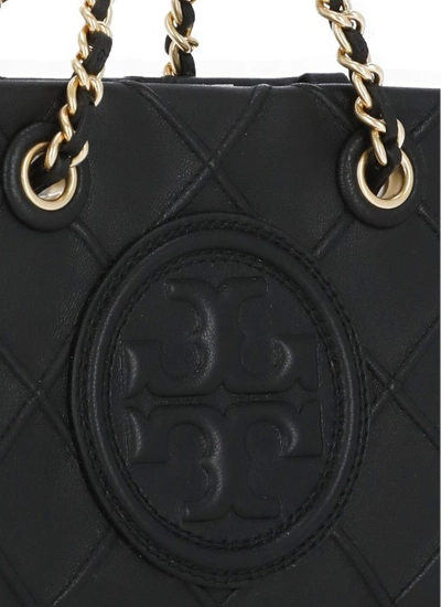 Shop Tory Burch Black Smooth Leather Hand Bag