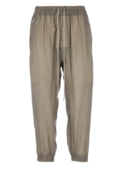 Shop Rick Owens Grey Cropped Trousers