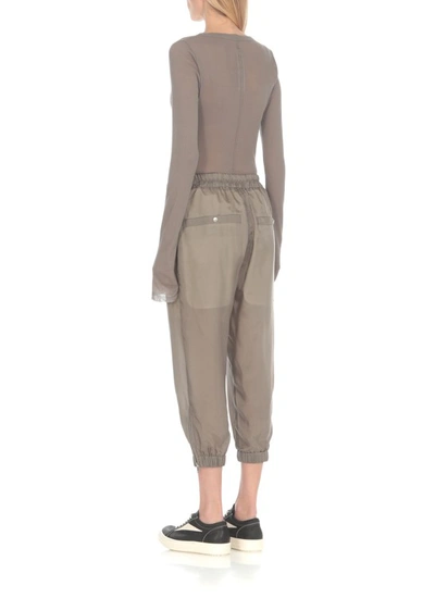 Shop Rick Owens Grey Cropped Trousers
