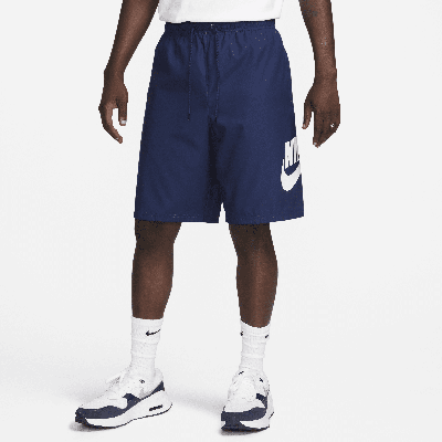Shop Nike Men's Club Woven Shorts In Blue
