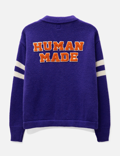 Shop Human Made Low Gauge Knit Cardigan In Purple