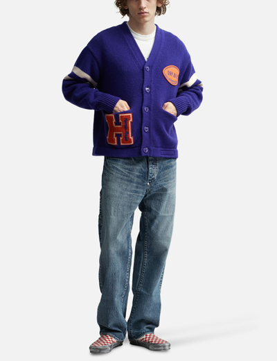 Shop Human Made Low Gauge Knit Cardigan In Purple