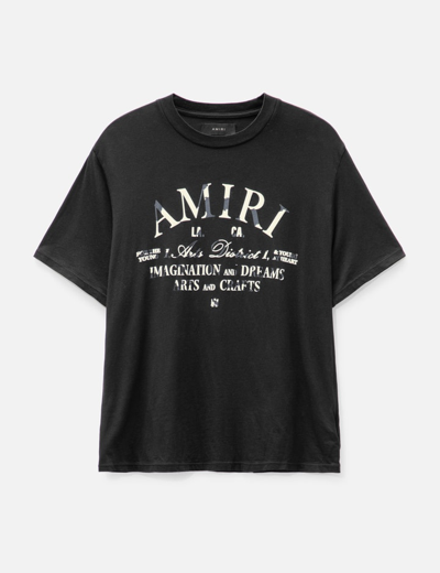 Shop Amiri Distressed Arts District T-shirt In Black