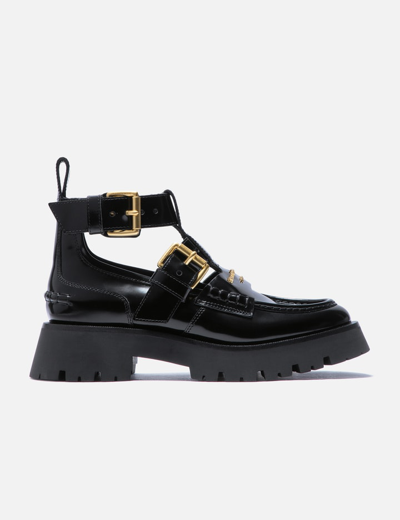 Shop Alexander Wang Carter Box Calf Ankle Strap Boots In Black