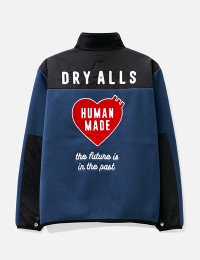Shop Human Made Fleece Half-zip Jacket In Blue