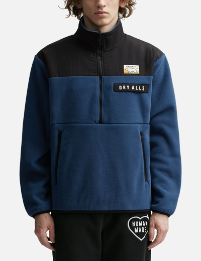 Shop Human Made Fleece Half-zip Jacket In Blue