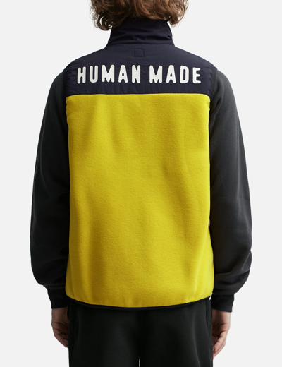 Shop Human Made Fleece Vest In Yellow