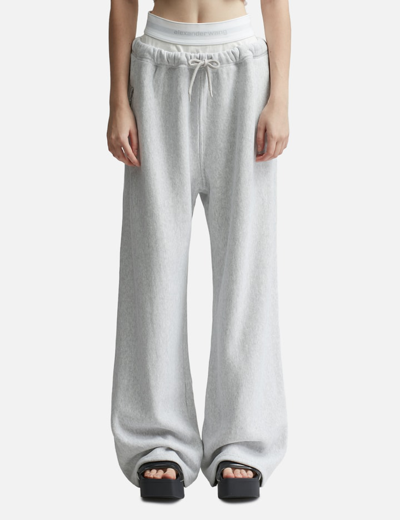 Shop Alexander Wang T Wide Leg Sweatpants In Grey