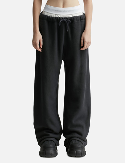 Shop Alexander Wang T Wide Leg Sweatpants In Black