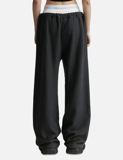 Shop Alexander Wang T Wide Leg Sweatpants In Black