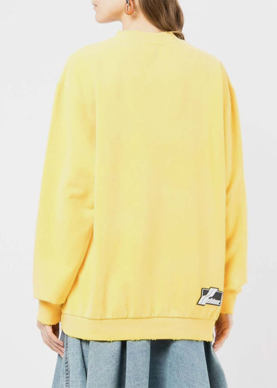 Shop We11 Done We11done Yellow Logo-print Detail Sweatshirt