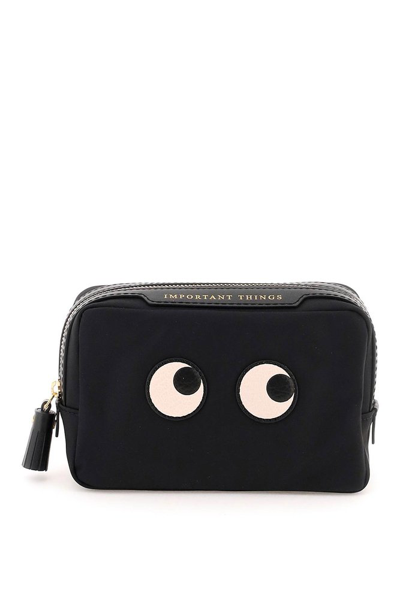 Shop Anya Hindmarch Eyes Important Things Pouch In Black