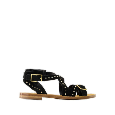 Shop Zadig & Voltaire Cecilia Studs Caprese Sandals In Black