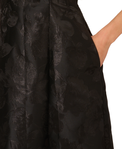 Shop Adrianna Papell Women's Metallic Jacquard Tuxedo Dress In Black