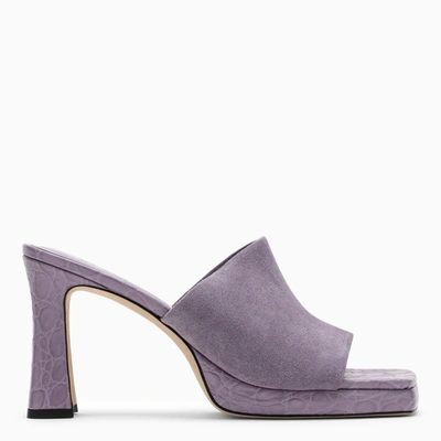 Shop By Far Lilac Mule In Suede In Purple