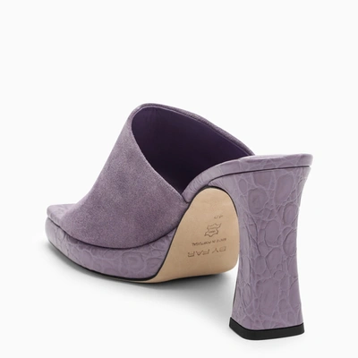 Shop By Far Lilac Mule In Suede In Purple