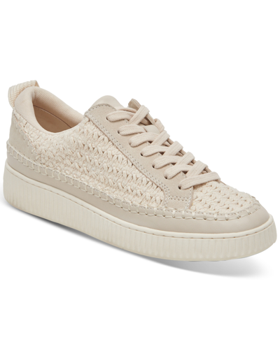 Shop Dolce Vita Women's Nicona Platform Woven Lace-up Sneakers In Sandstone Knit
