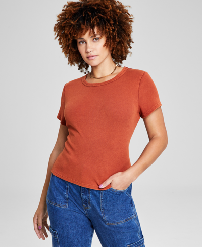 Shop And Now This Women's Crewneck T-shirt, Created For Macy's In Fireside