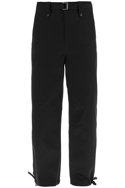Shop Sacai Cotton Twill Chino Pants In Black