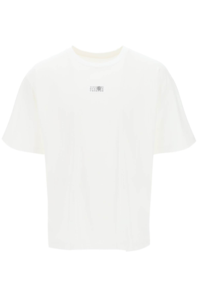 Shop Mm6 Maison Margiela T Shirt With Numeric Logo Label In White