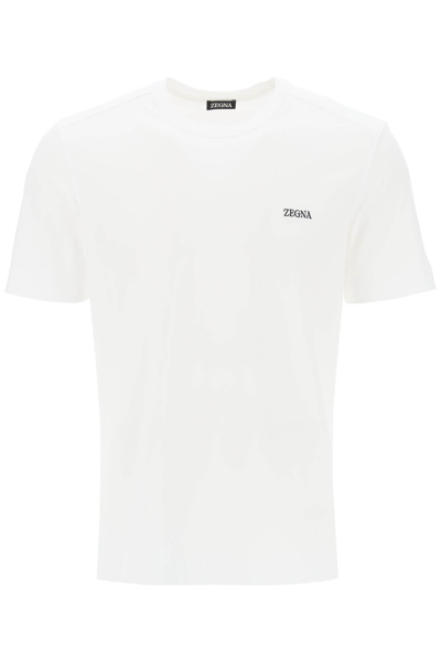 Shop Zegna Logo T Shirt In White